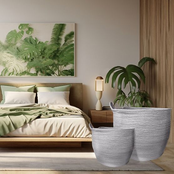 Paniers naturels BOHO - ensemble de 3 pièces