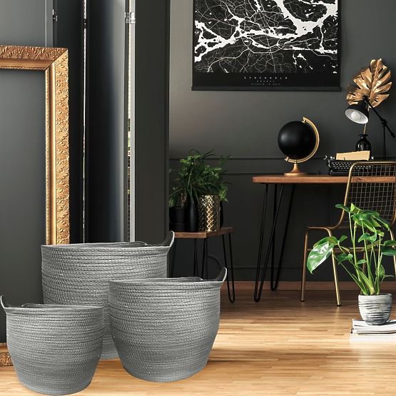 Paniers naturels BOHO - ensemble de 3 pièces