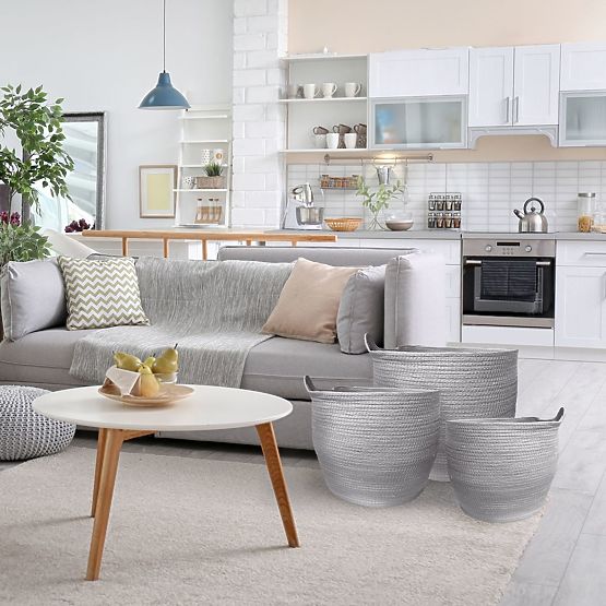 Paniers naturels BOHO - ensemble de 3 pièces