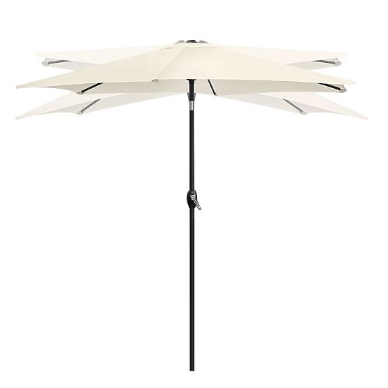 Parasol de jardin pliable pour balcon réglable 210 cm beige
