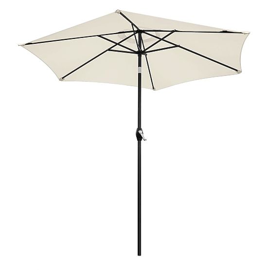 Parasol de jardin pliable pour balcon réglable 210 cm beige