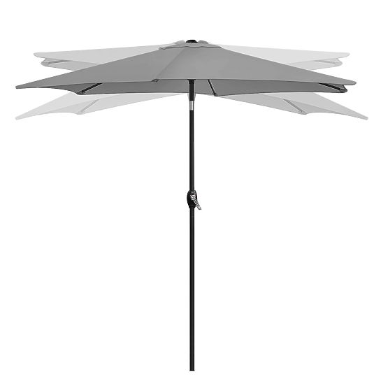 Parasol de jardin pliable pour balcon réglable 210 cm gris