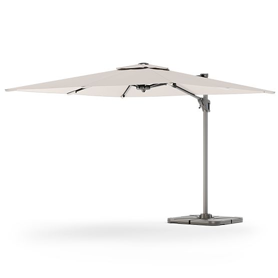 Parasol de jardin sur bras Shade 4x3 m avec housse, pivotant à 360°, beige