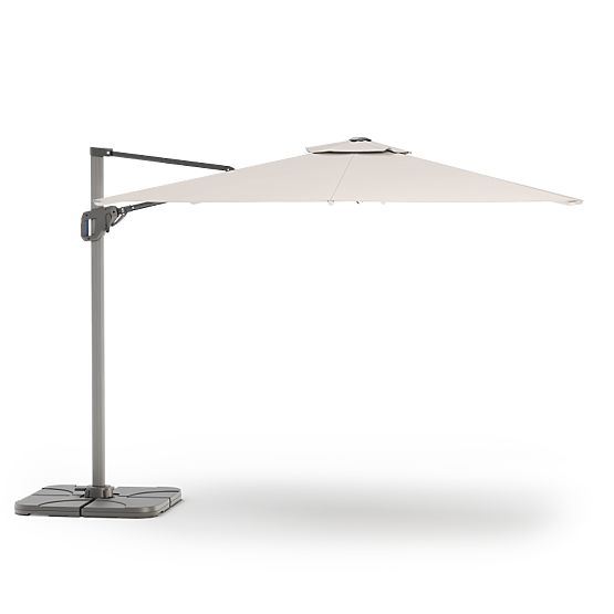 Parasol de jardin sur bras Shade 4x3 m avec housse, pivotant à 360°, beige