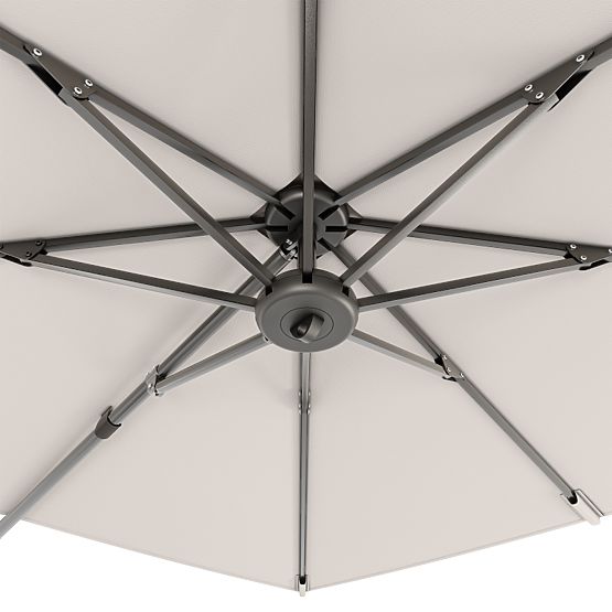 Parasol de jardin sur bras Shade 4x3 m avec housse, pivotant à 360°, beige
