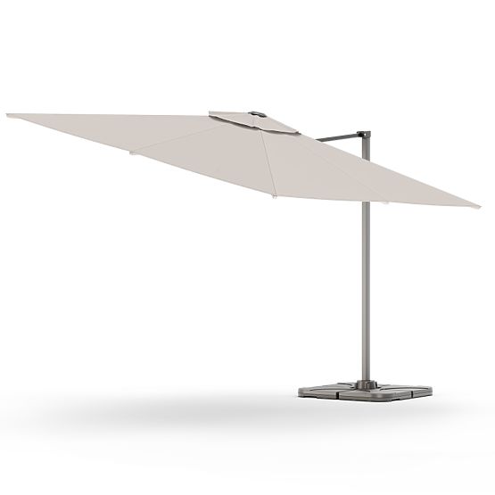 Parasol de jardin sur bras Shade 4x3 m avec housse, pivotant à 360°, beige