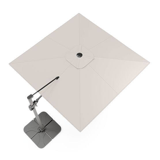 Parasol de jardin sur bras Shade 4x3 m avec housse, pivotant à 360°, beige