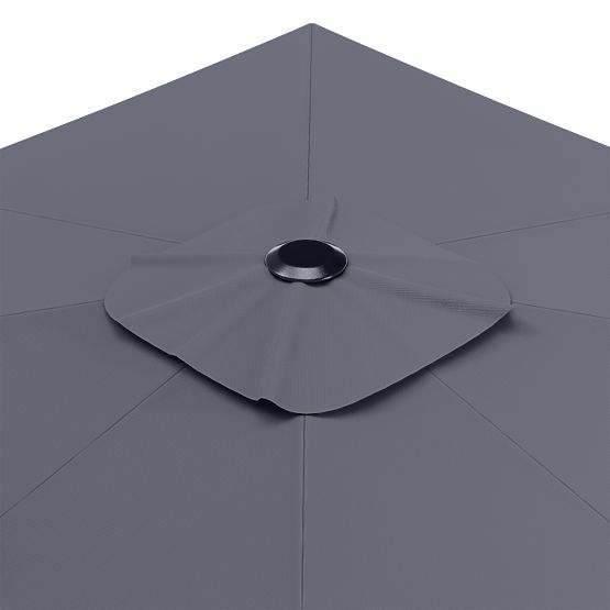 Parasol de jardin sur bras Shade 4x3 m avec housse, pivotant à 360°, gris