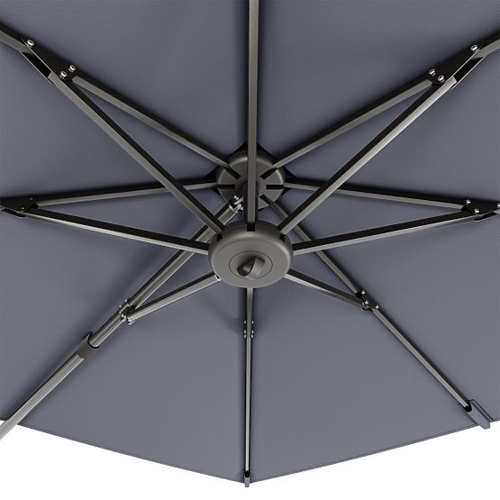Parasol de jardin sur bras Shade 4x3 m avec housse, pivotant à 360°, gris
