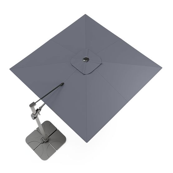 Parasol de jardin sur bras Shade 4x3 m avec housse, pivotant à 360°, gris