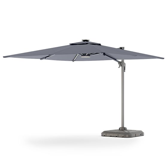 Parasol de jardin sur bras Shade Deluxe 4x3 m avec housse et éclairage LED solaire, pivotant