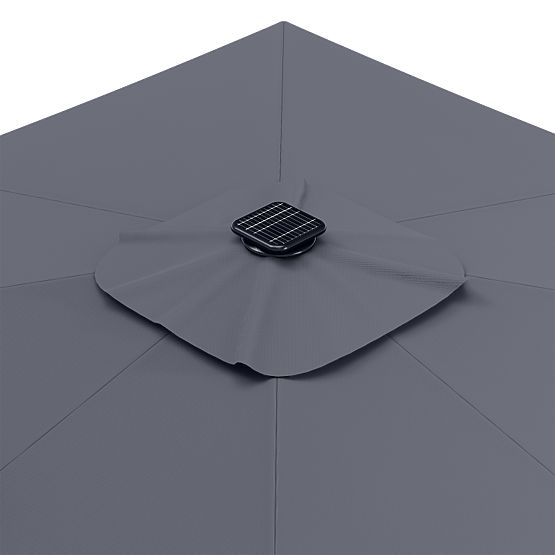 Parasol de jardin sur bras Shade Deluxe 4x3 m avec housse et éclairage LED solaire, pivotant
