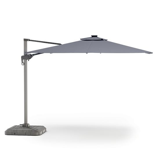 Parasol de jardin sur bras Shade Deluxe 4x3 m avec housse et éclairage LED solaire, pivotant
