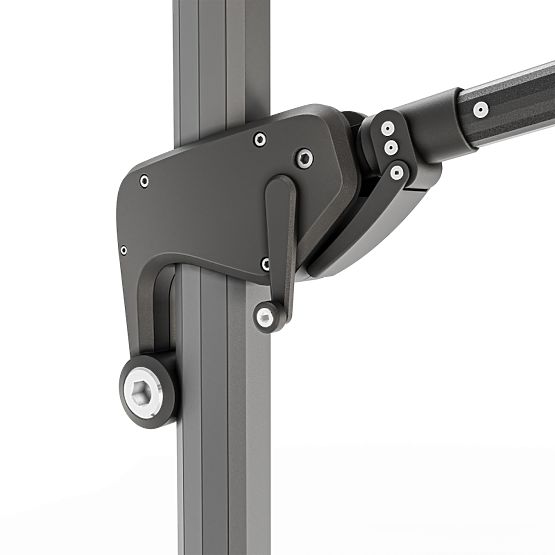 Parasol de jardin sur bras Shade Deluxe 4x3 m avec housse et éclairage LED solaire, pivotant