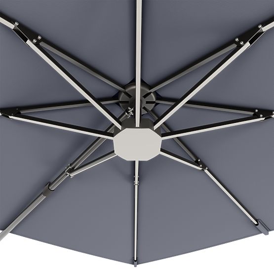 Parasol de jardin sur bras Shade Deluxe 4x3 m avec housse et éclairage LED solaire, pivotant