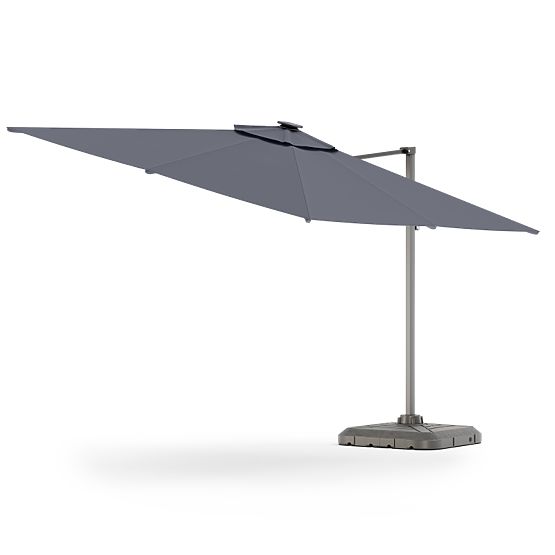 Parasol de jardin sur bras Shade Deluxe 4x3 m avec housse et éclairage LED solaire, pivotant