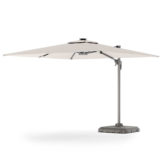 Parasol de jardin sur bras Shade Deluxe 4x3 m avec housse et éclairage LED solaire, pivotant