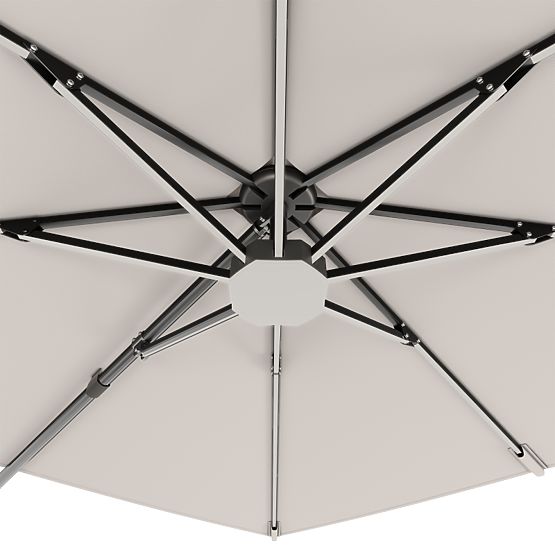 Parasol de jardin sur bras Shade Deluxe 4x3 m avec housse et éclairage LED solaire, pivotant