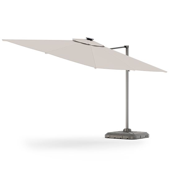 Parasol de jardin sur bras Shade Deluxe 4x3 m avec housse et éclairage LED solaire, pivotant