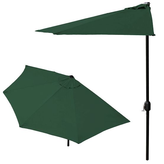 Parasol mural demi-jardin pour terrasse 2,7m vert