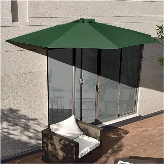 Parasol mural demi-jardin pour terrasse 2,7m vert