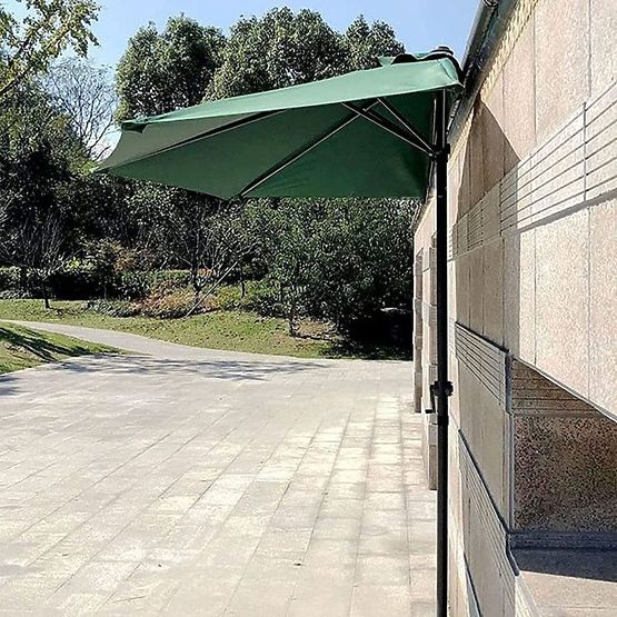 Parasol mural demi-jardin pour terrasse 2,7m vert
