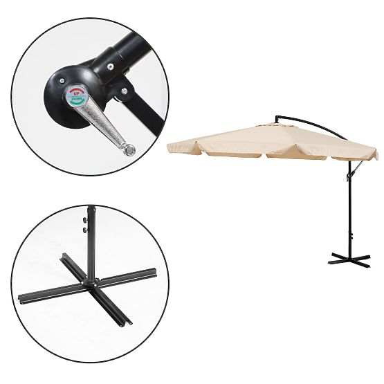 Parasol pliant pour la terrasse - beige