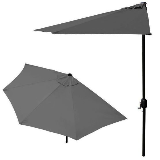 Parasol semi-circulaire pour la terrasse - gris