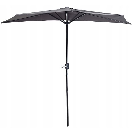 Parasol semi-circulaire pour la terrasse - gris