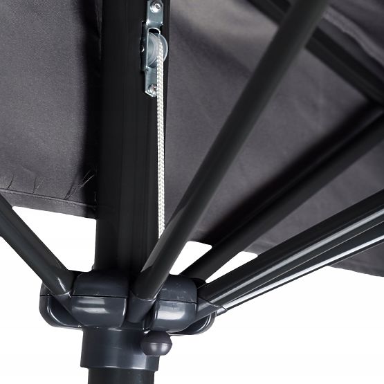 Parasol semi-circulaire pour la terrasse - gris