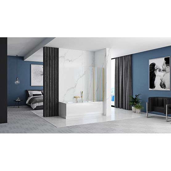 Paroi de baignoire pliante Rea Agat-2 100 OR BROSSÉ