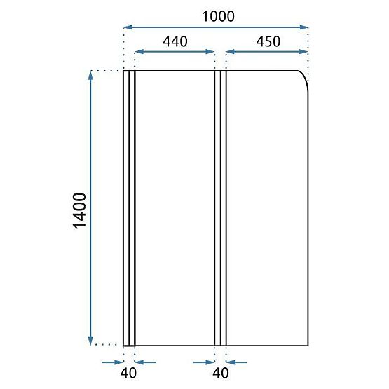 Paroi de baignoire pliante Rea Agat-2 100 OR BROSSÉ