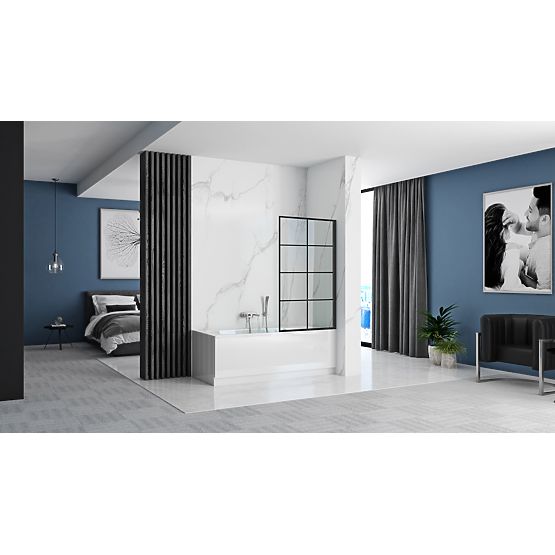 Paroi de baignoire Rea Lagos-1 Fix Stálá 80 Noir Black