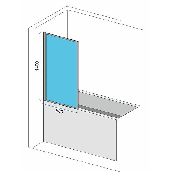 Paroi de baignoire Rea Lagos-1 Fix Stálá 80 Noir Black