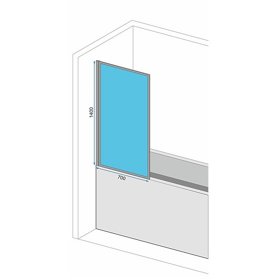 Paroi de baignoire Rea Lagos-1 Fixe 70 Noir