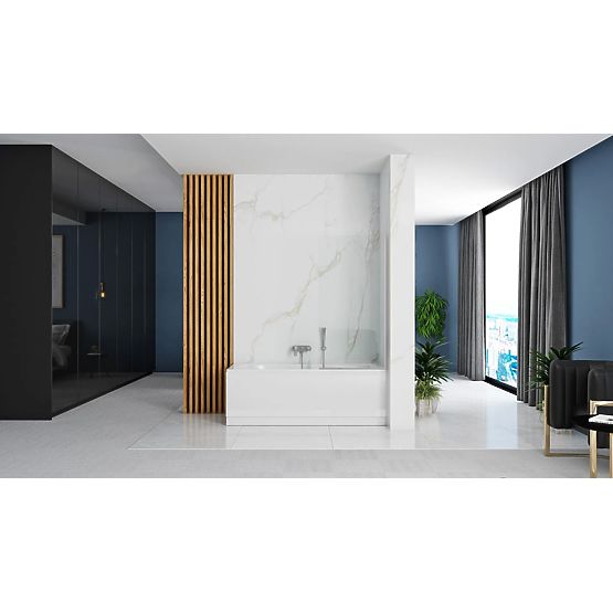 Paroi de baignoire Rea Lagos Fix Fixe 70 Chrome