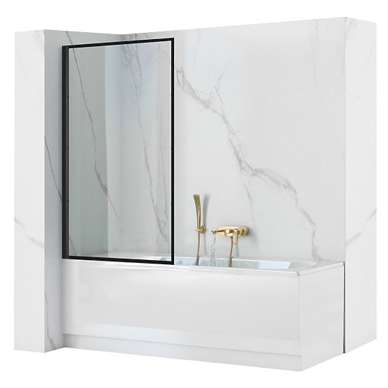 Paroi de baignoire Rea Lagos Fix Stálá 70 Noir Black