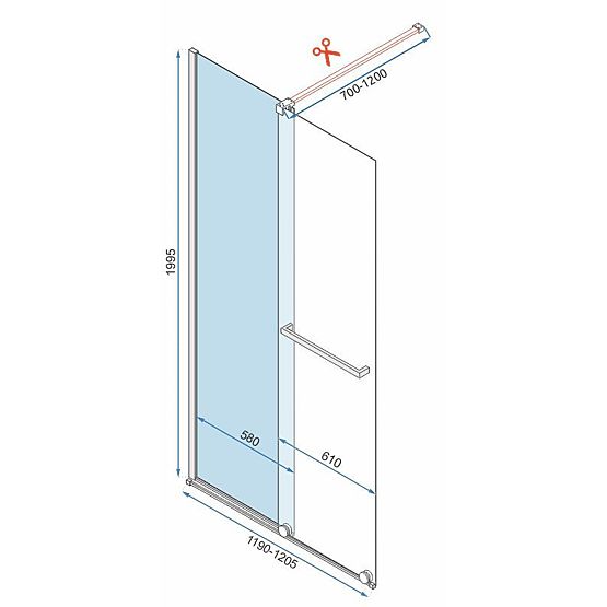 Paroi de douche Rea Cortis GOLD 120