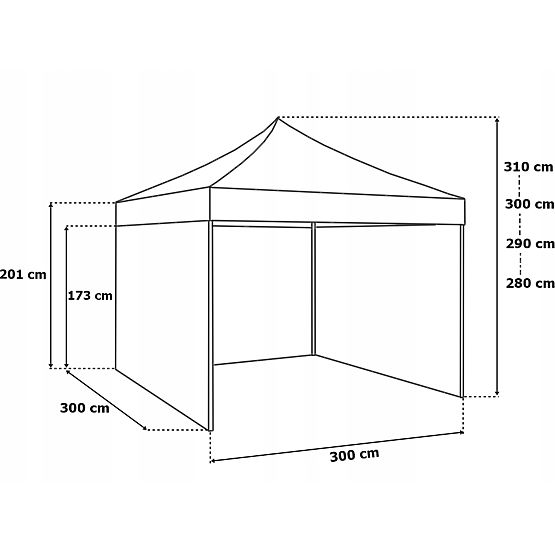 Pavillon commercial express 3x3 m blanc
