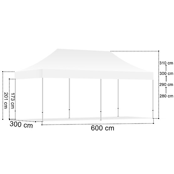 Pavillon commercial express - 3x6 m - blanc