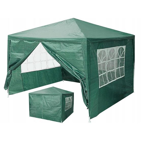 Pavillon de jardin 3x3 m 4 murs vert MultiGarden
