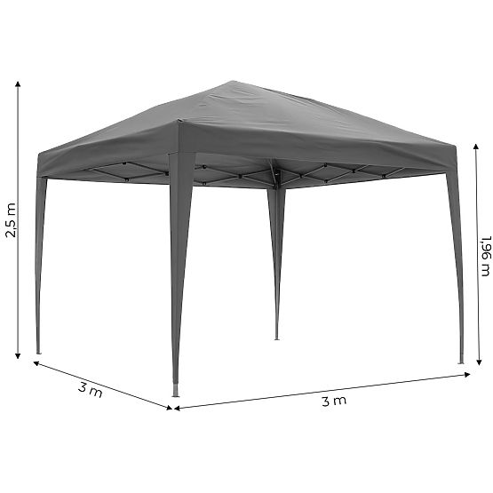 Pavillon de jardin 3x3 m auvent automatique pour terrasse MultiGarden