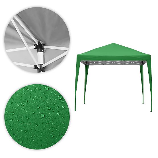 Pavillon de jardin 3x3 m à déploiement automatique + 4 parois latérales MultiGarden