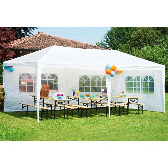Pavillon de jardin 3x6 m 6 parois blanc MultiGarden