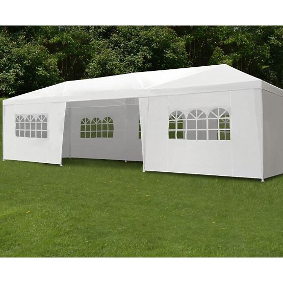 Pavillon de jardin 3x9 m 8 parois blanc MultiGarden