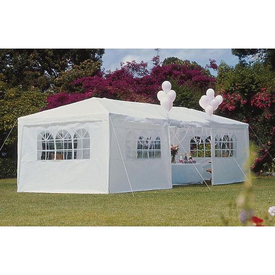 Pavillon de jardin 3x9 m 8 parois blanc MultiGarden