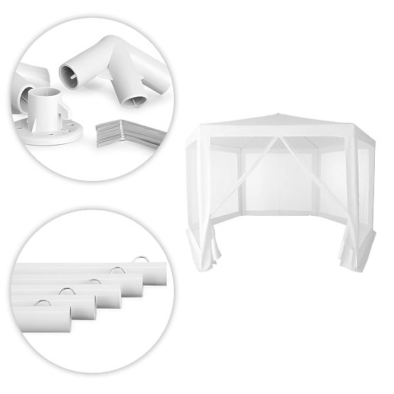 Pavillon de jardin commercial 2x2x2 m avec moustiquaire blanc MultiGarden