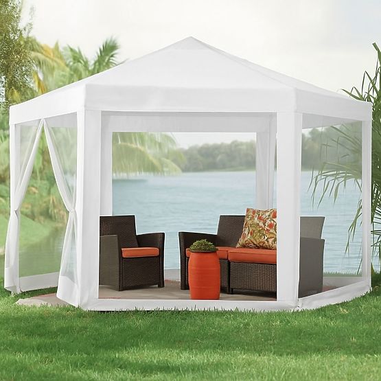 Pavillon de jardin commercial 2x2x2 m avec moustiquaire blanc MultiGarden