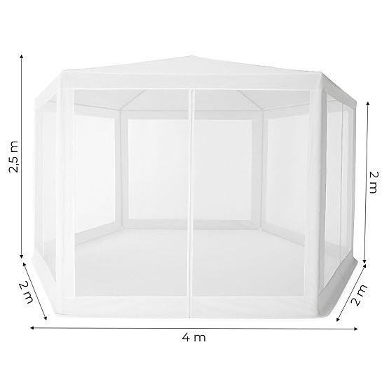 Pavillon de jardin commercial 2x2x2 m avec moustiquaire blanc MultiGarden