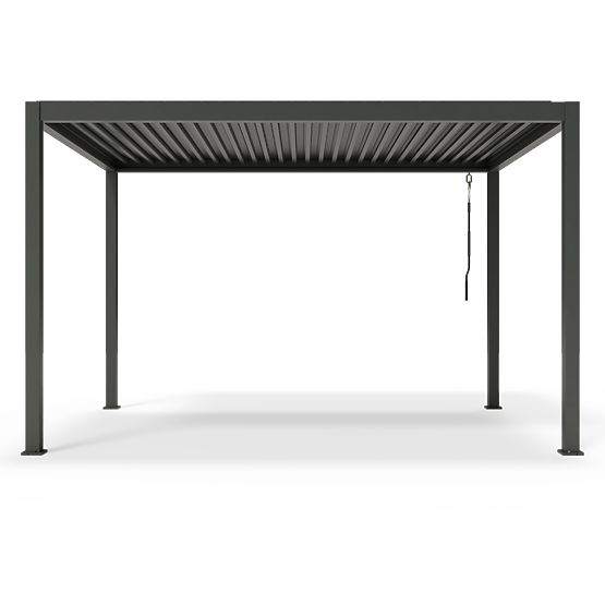Pergola de jardin autoportante Antilla en aluminium, 4x3 m, bioclimatique, lames mobiles, anthracite